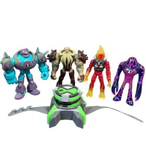 Ben 10 Action Figure Lot of 5 Omnitrix Watch Kids Playmates Toys Heatblast